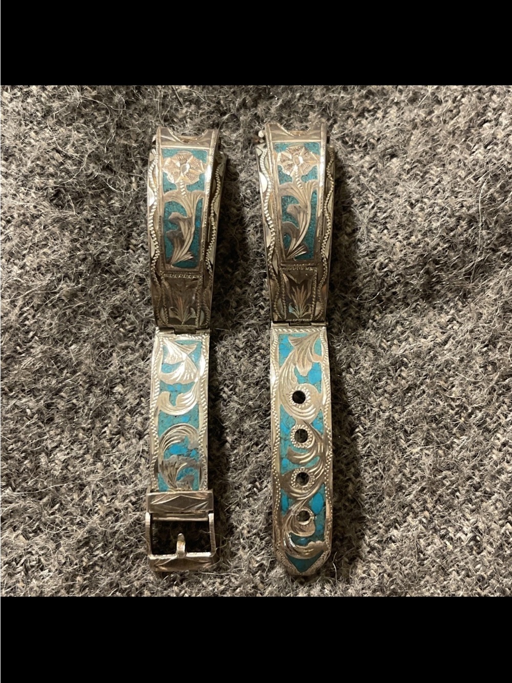 Sterling Silver and Turquoise Watch Band from Mexico